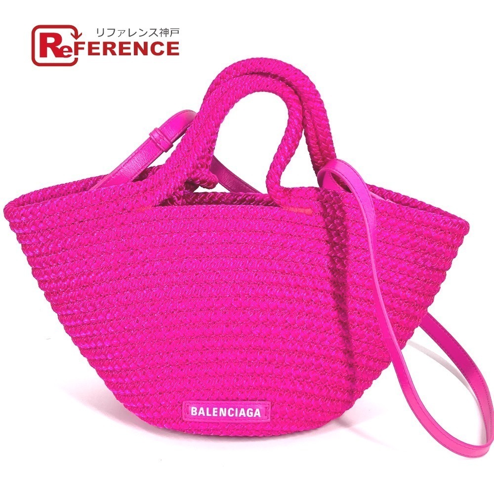 BALENCIAGA Bag Tote IBIZA Basket Crossbody Handbag Lambskin Pink